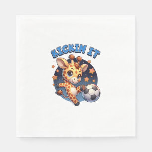 Serviette En Papier Kickin It Soccer Joueur Giraffe Ball Filles Garçon