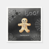 Serviette En Papier Kids Halloween Party Skeleton Black Paper (Devant)