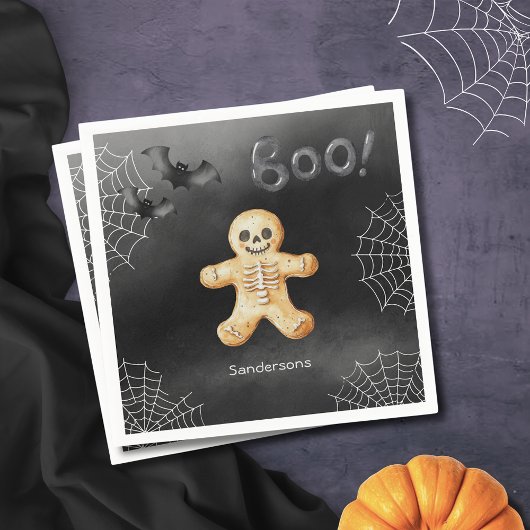Serviette En Papier Kids Halloween Party Skeleton Black Paper