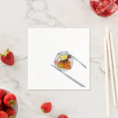 Serviette En Papier Kimbap Slice with Chopsticks - Art alimentaire cor (En situation)