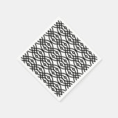 Serviette En Papier Kimono imprimé, noir sur blanc (Coin)