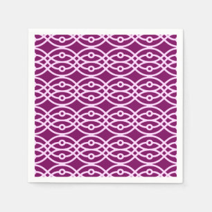 Serviette En Papier Kimono imprimé, prune et rose