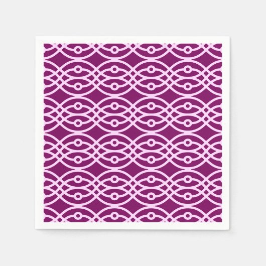 Serviette En Papier Kimono imprimé, prune et rose (Devant)