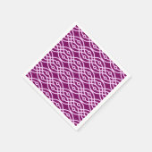 Serviette En Papier Kimono imprimé, prune et rose (Coin)