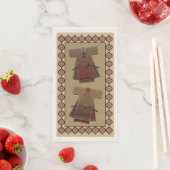 Serviette En Papier Kimonos Gold et Red Bath (En situation)