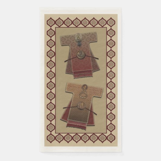 Serviette En Papier Kimonos Gold et Red Bath (Devant)