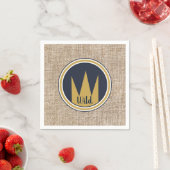 Serviette En Papier King Wild Thing Gold Crown Burlap Anniversaire (En situation)