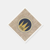 Serviette En Papier King Wild Thing Gold Crown Burlap Anniversaire (Coin)