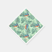 Serviette En Papier Kingfisher. Oiseaux et feuilles (Coin)