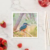 Serviette En Papier Kingfisher Perché sur la branche (En situation)