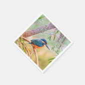 Serviette En Papier Kingfisher Perché sur la branche (Coin)