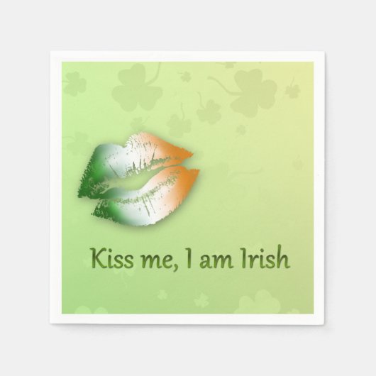 Serviette En Papier Kiss Me I am Irish - Papier Napkin (Devant)