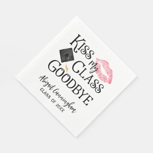 Serviette En Papier Kiss My Class Goodbye Funny Graduation (Coin)