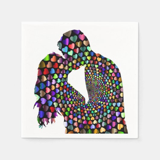 SERVIETTE EN PAPIER KISSING COUPLE (Devant)