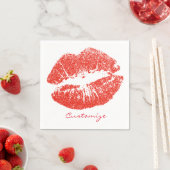 Serviette En Papier Kissing Red lips (En situation)