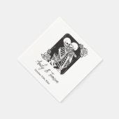 Serviette En Papier Kissing Skeletons Halloween Goth Mariage (Coin)
