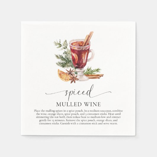 Serviette En Papier Kit de recette de vin Mulled Noël (Devant)