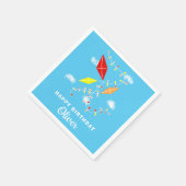 Serviette En Papier Kites Blue Sky Enfants Bonne fête d'anniversaire (Coin)