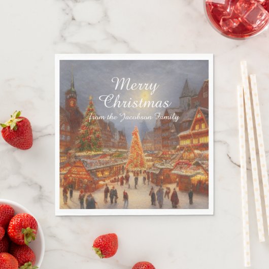 Serviette En Papier Kitsch Nostalgale Allemand Salutations marché de N (En situation)