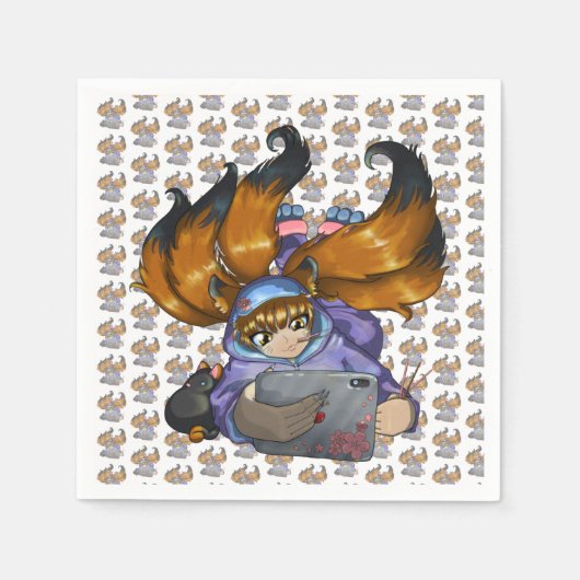 Serviette En Papier Kitsune (Devant)