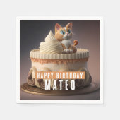 Serviette En Papier Kitten Birthday Cake - Fête (Devant)
