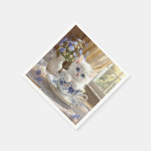 Serviette En Papier Kitten blanc dans une Tea up (Coin)