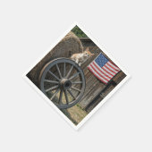 Serviette En Papier Kitten On an Old Wagon Wheel (Coin)