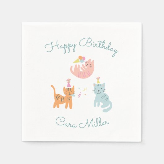 Serviette En Papier Kitten Party (Devant)