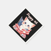 Serviette En Papier Kitten patriotique 4 juillet Happy 4th Custom (Coin)