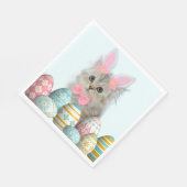 Serviette En Papier Kitten Photo Bunny Ears  (Coin)