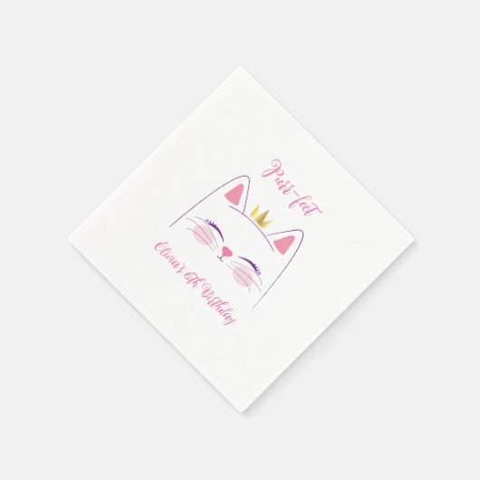 Serviette En Papier Kitty Chat fête d'anniversaire (Coin)