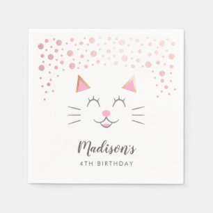 Serviette En Papier Kitty Chat Thème Anniversaire