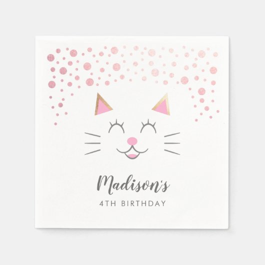 Serviette En Papier Kitty Chat Thème Anniversaire Fête (Devant)