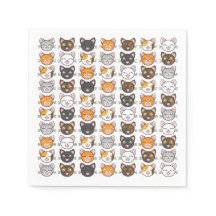 Kitty Façades Chat Papier à thème serviettes ensem