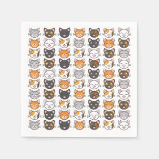 Serviette En Papier Kitty Façades Chat Papier à thème serviettes ensem