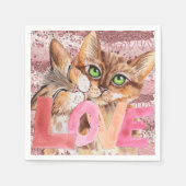 Serviette En Papier Kitty Love (Devant)
