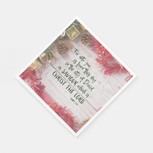Serviette En Papier KJV Luke Bible Verset Noël (Coin)