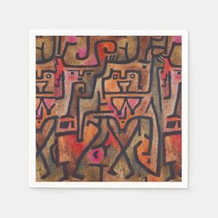 Serviette En Papier Klee Abstrait Rouge Abstrait Expressionniste Natur