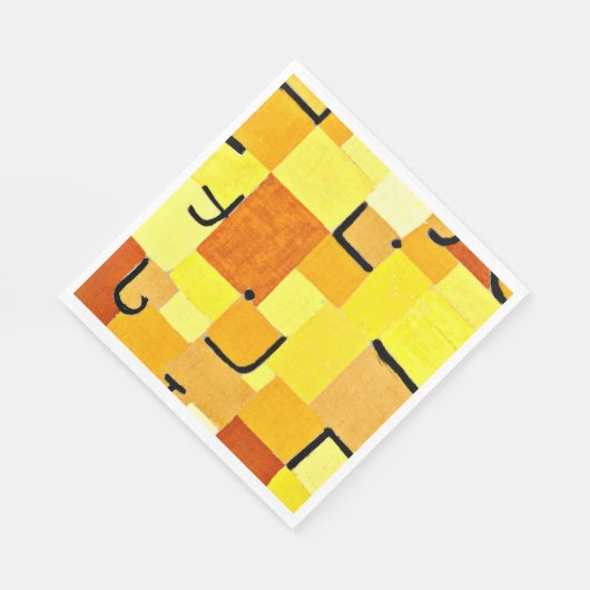 Serviette En Papier Klee - Caractères en Jaune (Coin)