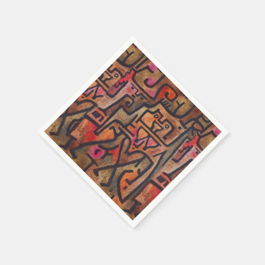 Serviette En Papier Klee Expressionniste Forêt Abstraite Art Moderne (Coin)
