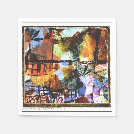 Serviette En Papier Klee - Fenêtres et palmiers (Devant)