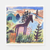 Serviette En Papier Klee - Le Cheval, peinture célèbre (Devant)