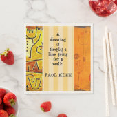 Serviette En Papier Klee - oeuvre Abstraite et citation, (En situation)
