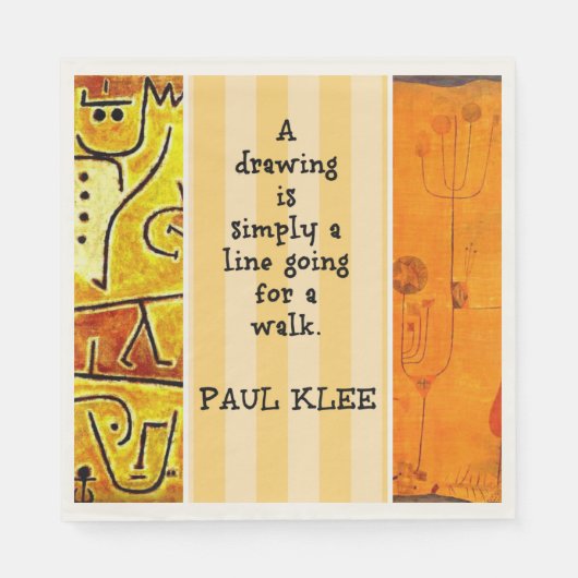 Serviette En Papier Klee - oeuvre Abstraite et citation, (Devant)