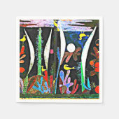 Serviette En Papier Klee - Paysage aux oiseaux jaunes (Devant)