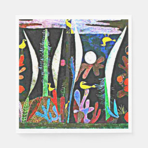 Serviette En Papier Klee - Paysage aux oiseaux jaunes