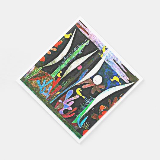 Serviette En Papier Klee - Paysage aux oiseaux jaunes (Coin)