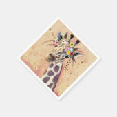 Serviette En Papier Klimt Giraffe | Orné De Fleurs (Coin)