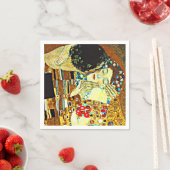 Serviette En Papier Klimt - Le Kiss, Closeup (En situation)