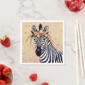 Serviette En Papier Klimt Zebra | Orné De Fleurs (En situation)